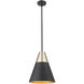 Annos 1 Light 12 inch Matte Black/Modern Gold Indoor Pendant Ceiling Light